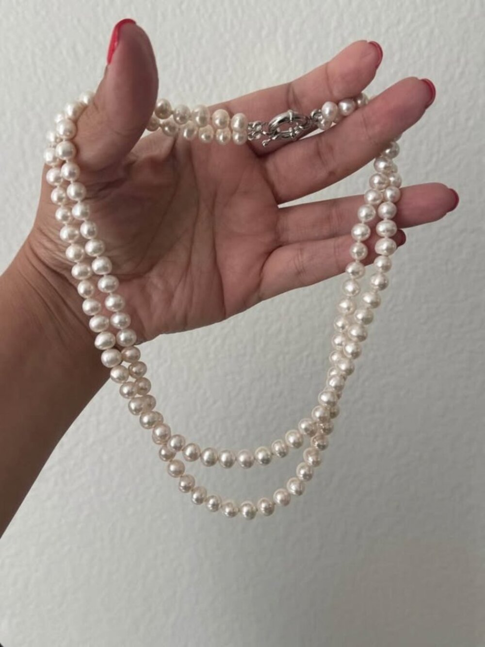 Brand New Freshwater Pearls Double Strand Necklace Mother's Day Gift Classy Lux